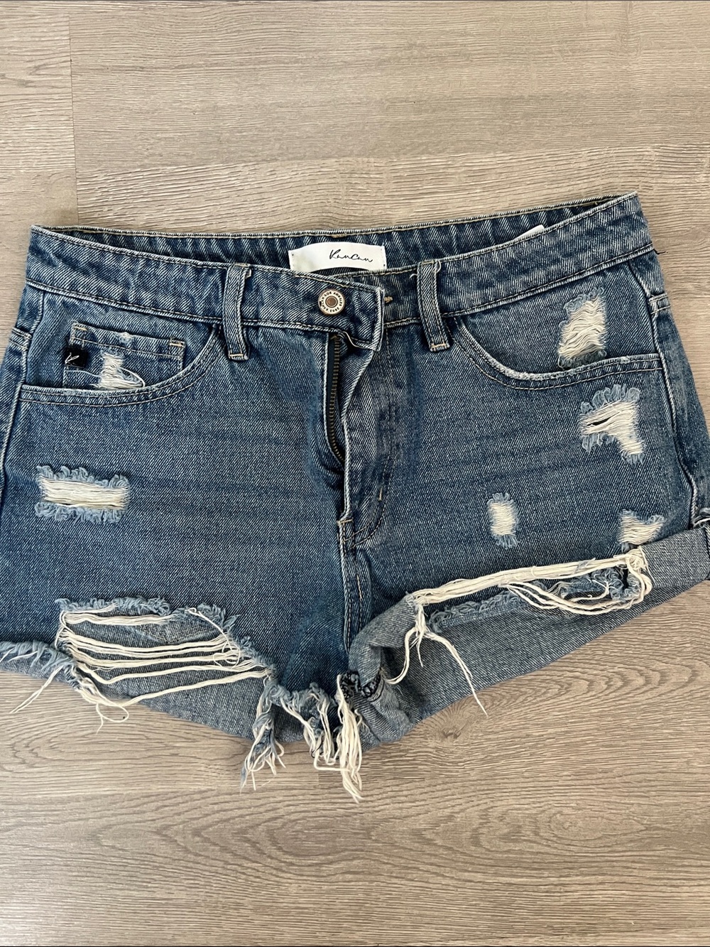VICI Dolls Collection Distressed Dark Blue Denim Shorts
